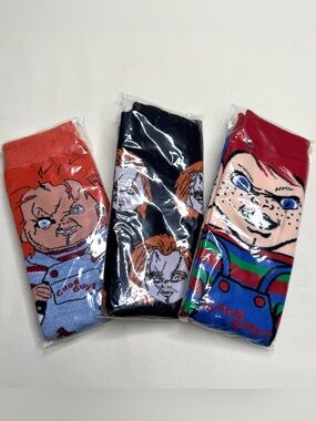 Chucky Good Guys Graphic Socks - Red, Black, Blue